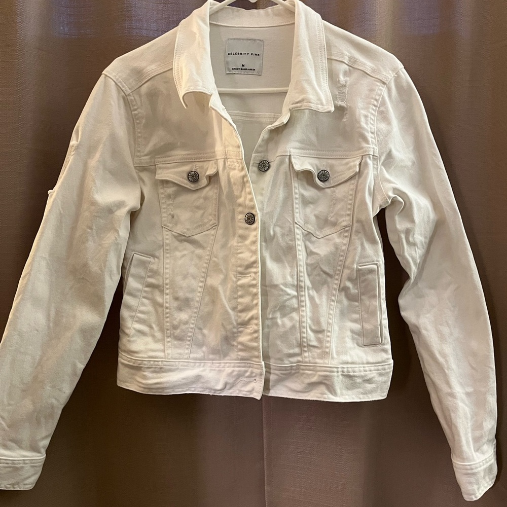 White distressed Jean Jacket
